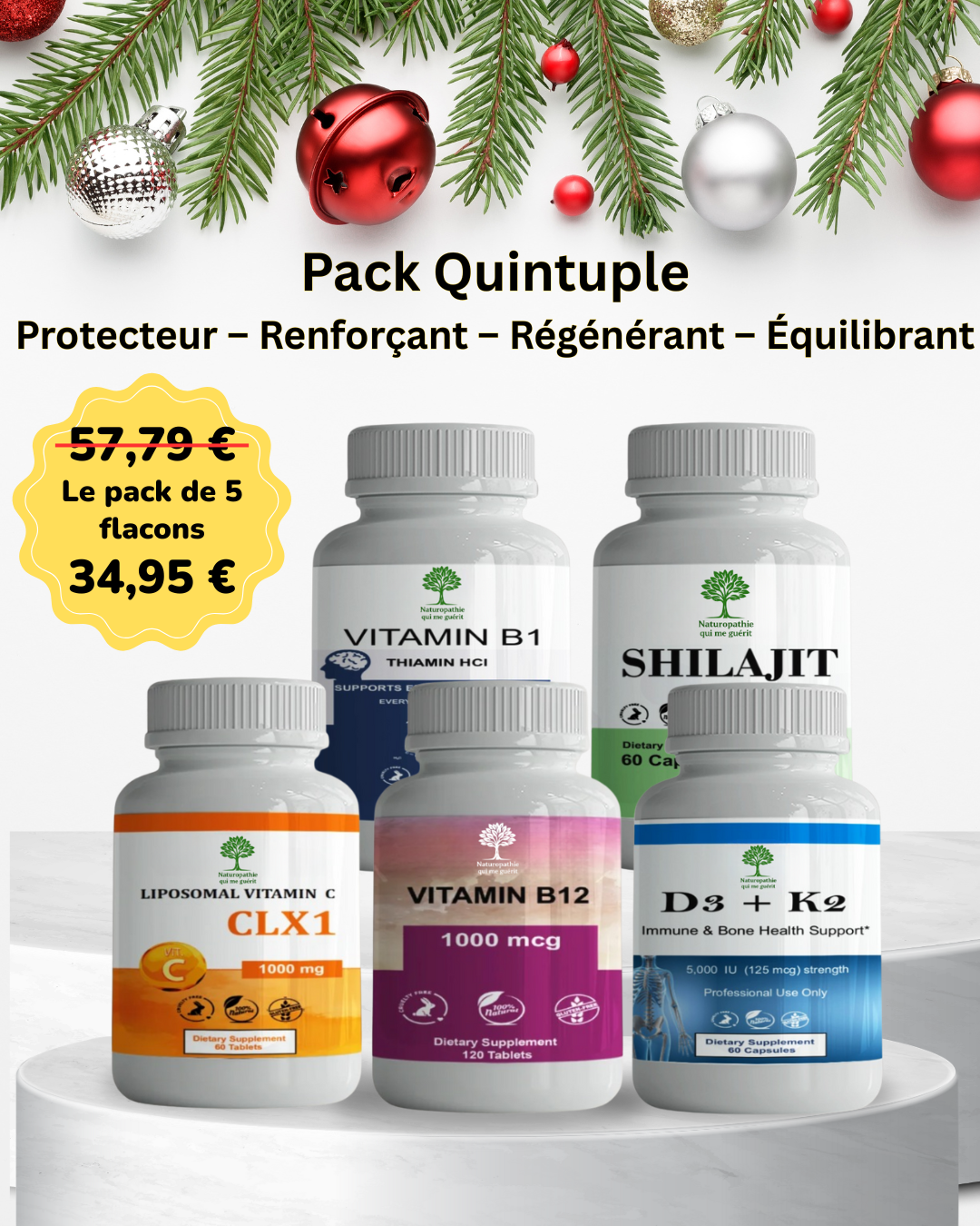 Vitamine B1 + Shilajit +Vitamine C Liposomale CLX1 +Vitamine B12 +Vitamines D3 + K2