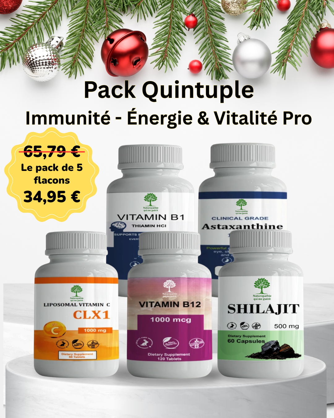 Vitamine B1 + Astaxanthine + Vitamine C Liposomale CLX1 +Vitamine B12 +Shilajit