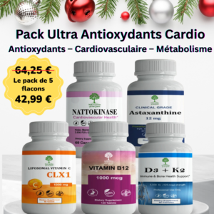 Nattokinase 100 mg+Astaxanthine+ Vitamine C Liposomale CLX1 +  Vitamine b12 + Vitamine d3+k2