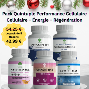 Vitamine B1 + Astaxanthine + Nattokinase 100 mg+ Vitamine b12 + Vitamine d3+k2