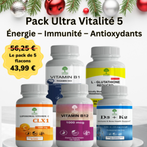 Vitamine B1 + L-Glutathion 500 mg + Vitamine C Liposomale CLX1 +Vitamine B12 +Vitamine d3+k2