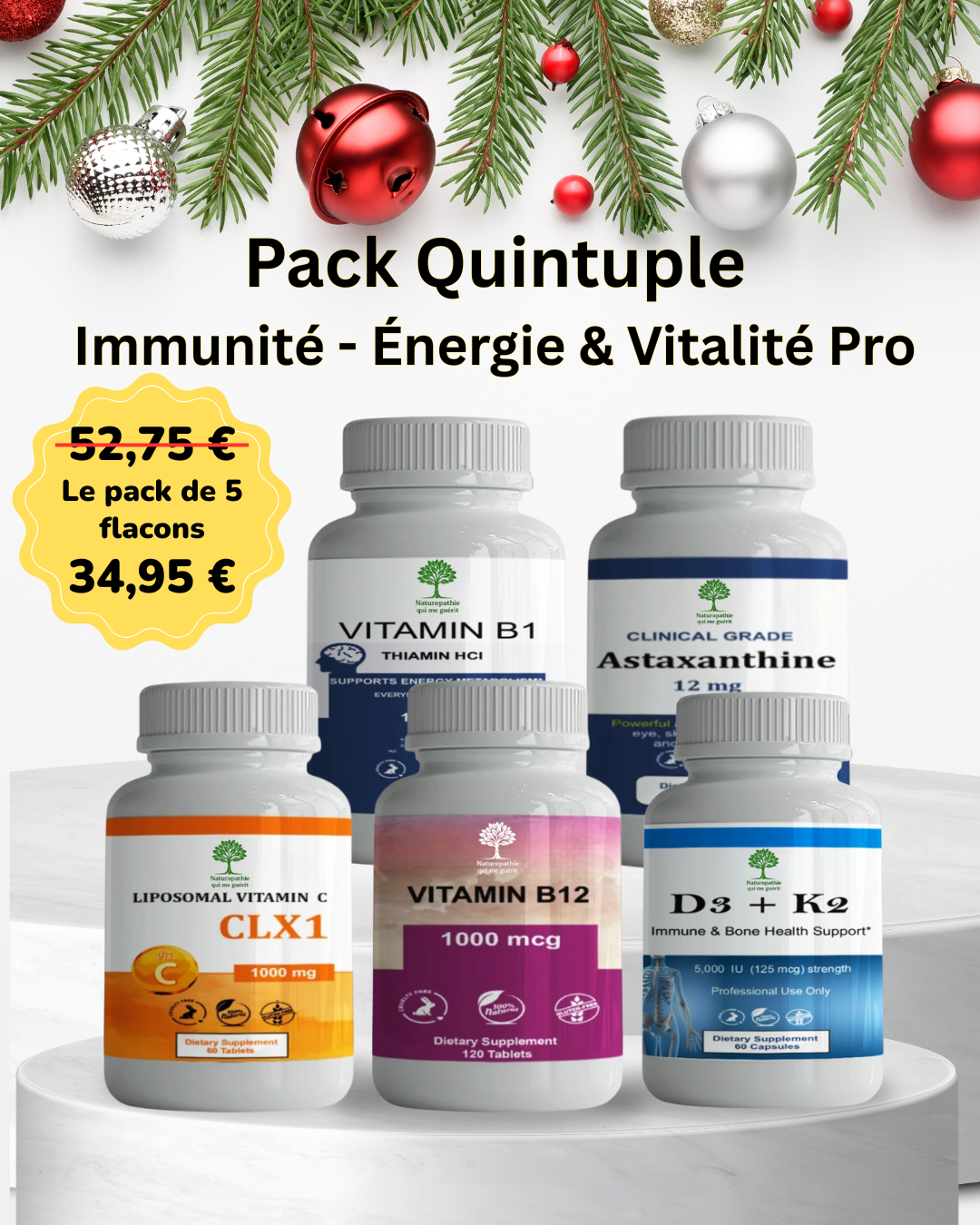 Vitamine B1 + Astaxanthine + Vitamine C Liposomale CLX1 +Vitamine B12 +Vitamine d3+k2